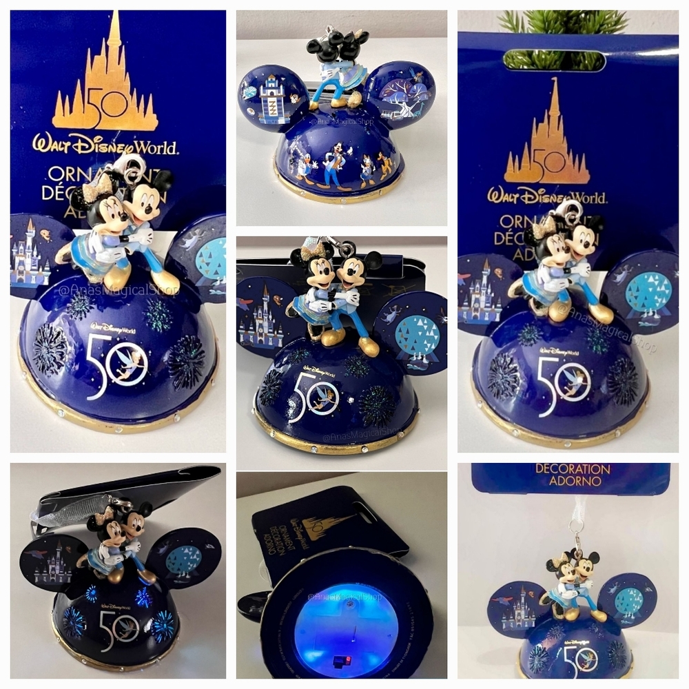 Rare collectors Disney World 50th Anniversary light up Christmas 2022 ornament.